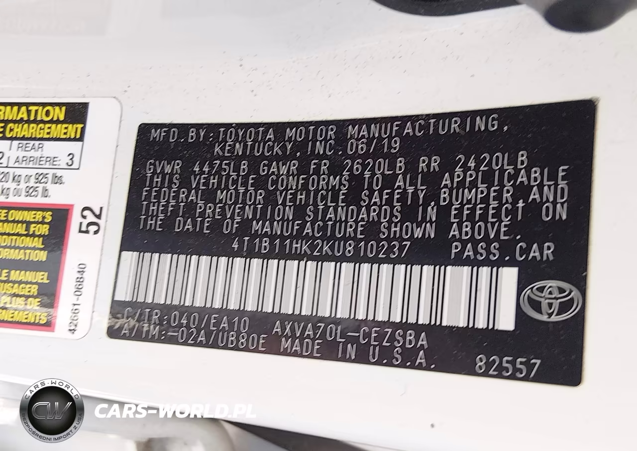 2019 Toyota Camry Se VIN:4T1B11HK2KU810237 - 9