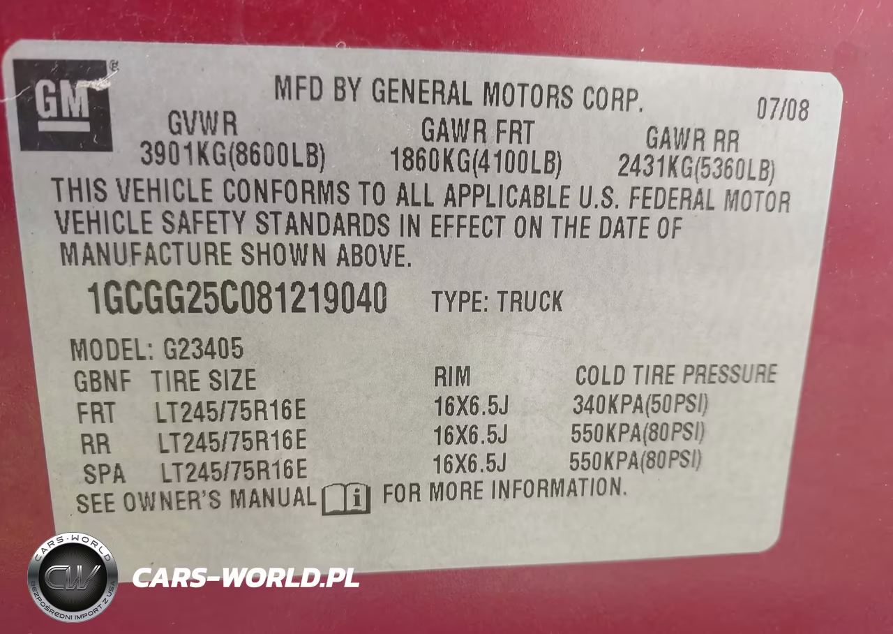 2008 Chevrolet Express Work Van VIN:1GCGG25C081219040 - 9