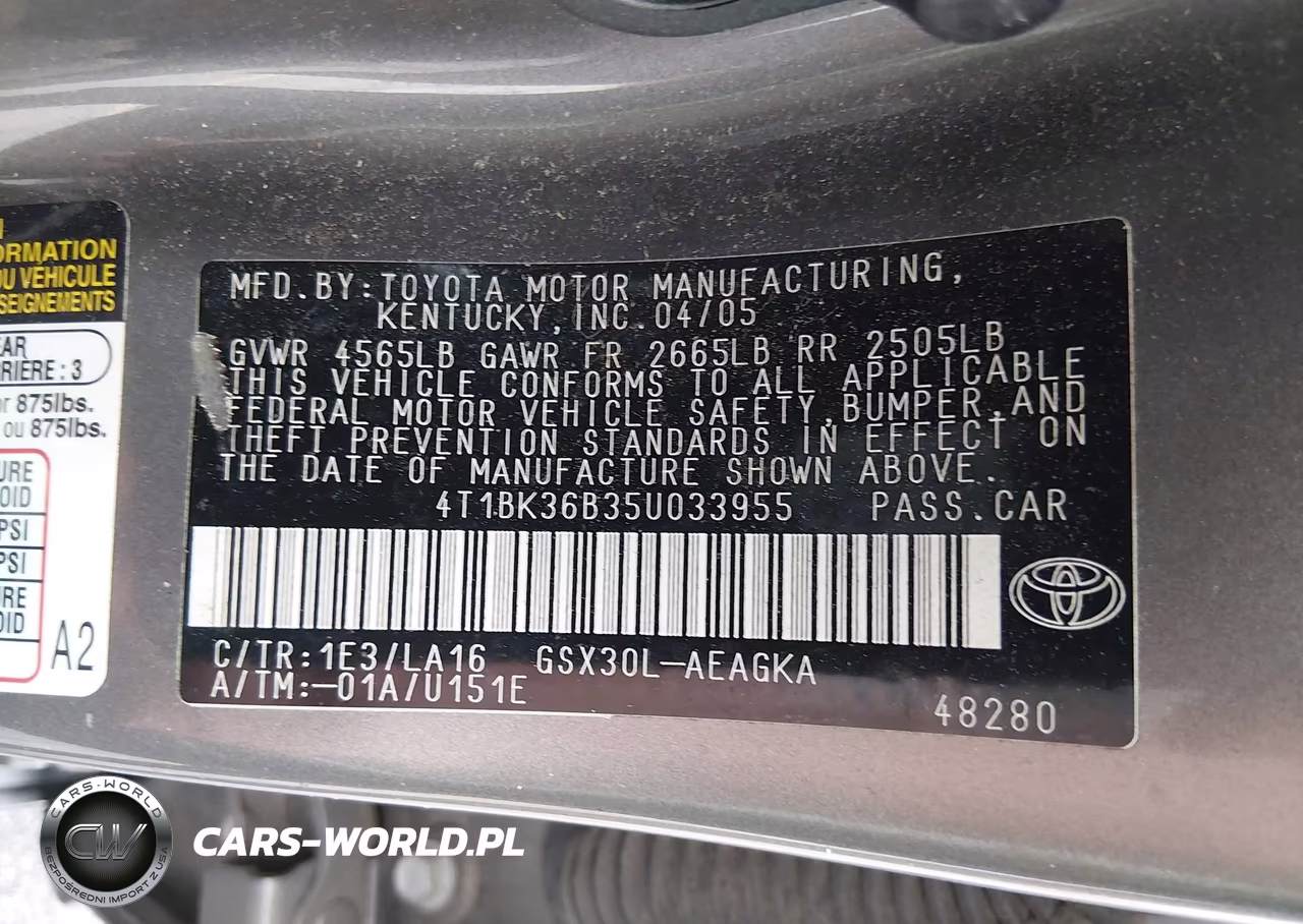 2005 Toyota Avalon Xls VIN:4T1BK36B35U033955 - 9