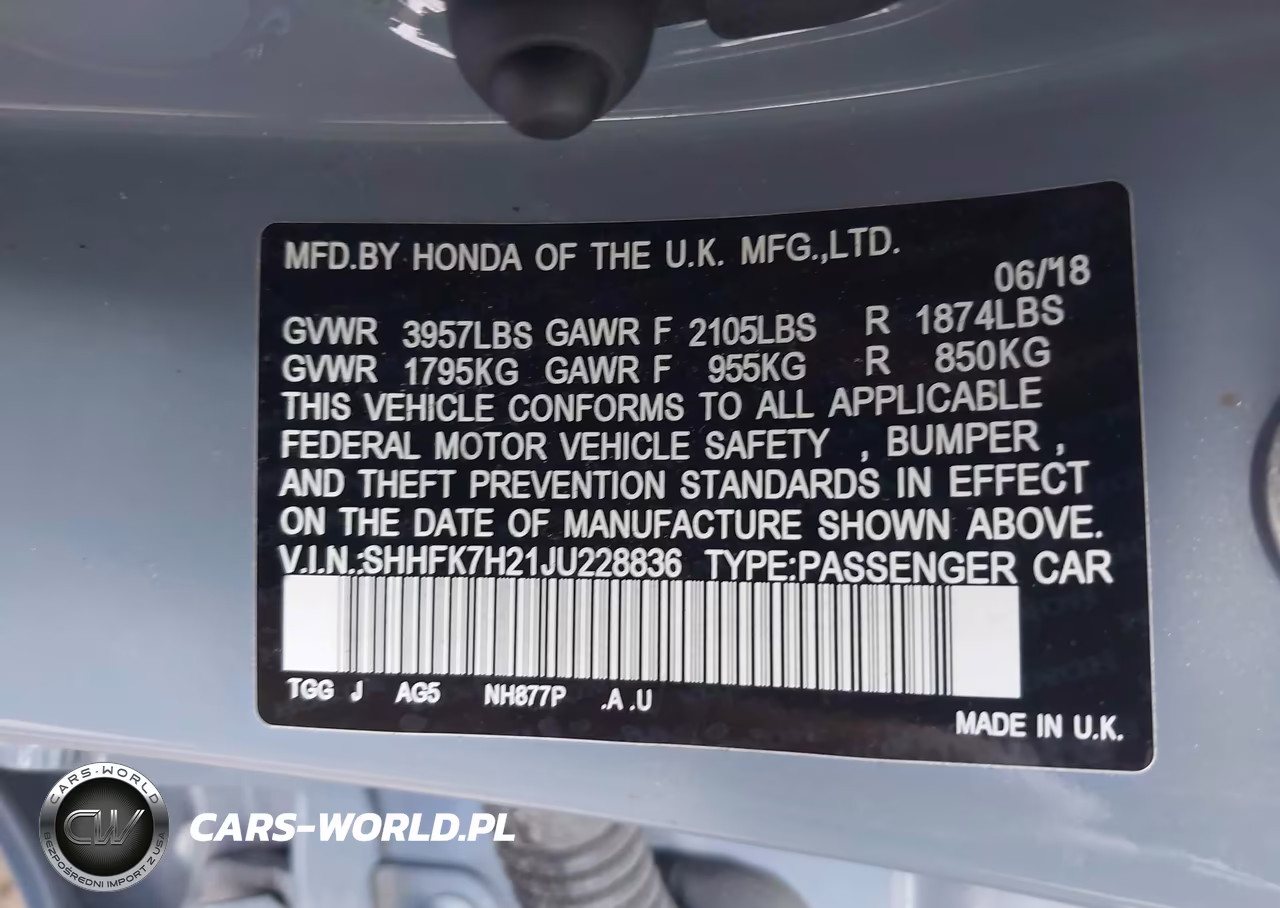 2018 Honda Civic Lx VIN:SHHFK7H21JU228836 - 9