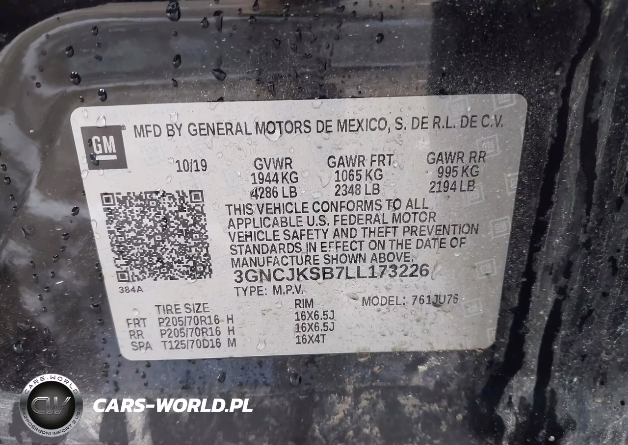 2020 Chevrolet Trax Fwd Ls VIN:3GNCJKSB7LL173226 - 9