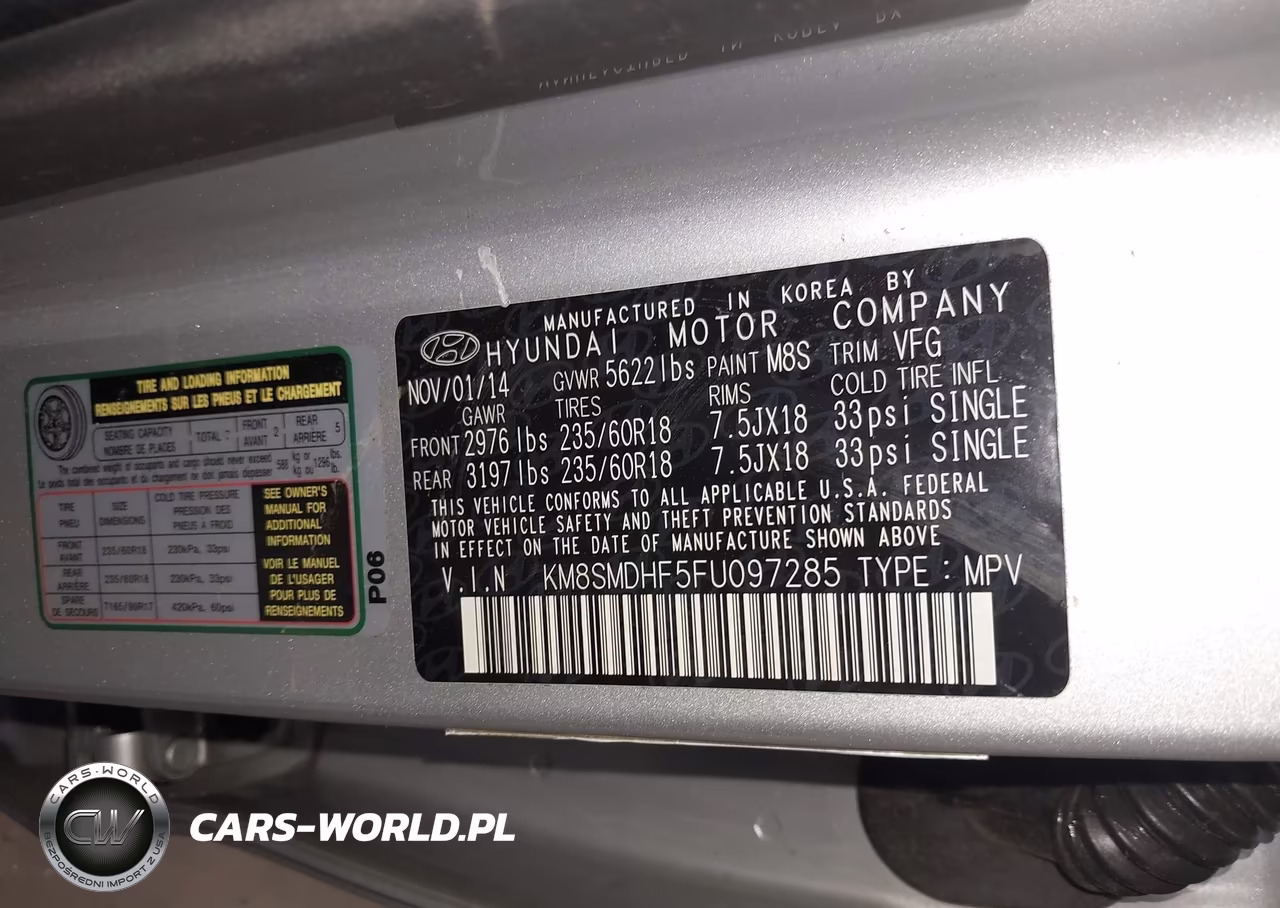 2015 Hyundai Santa Fe Gls VIN:KM8SMDHF5FU097285 - 9