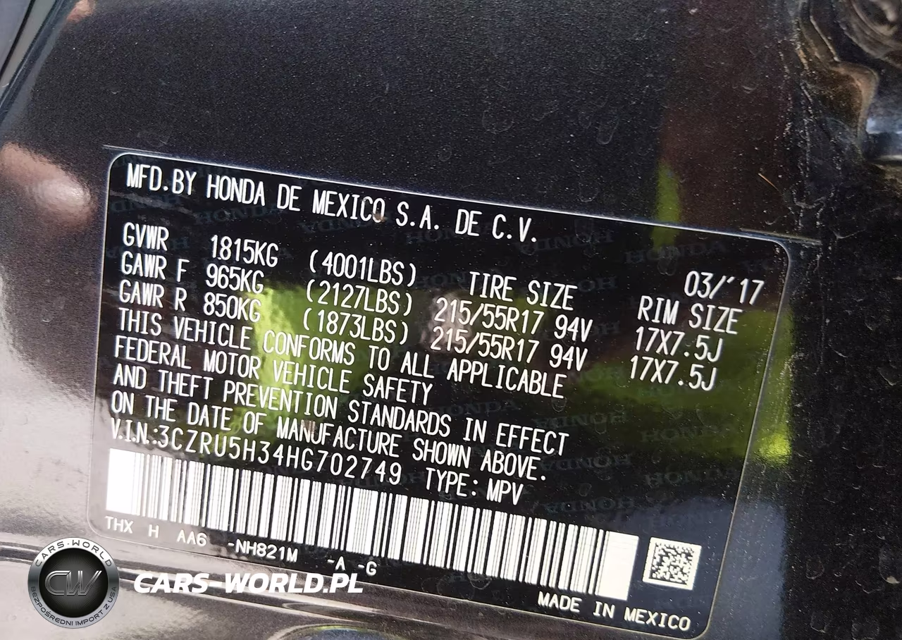 2017 Honda Hr-V Lx VIN:3CZRU5H34HG702749 - 9
