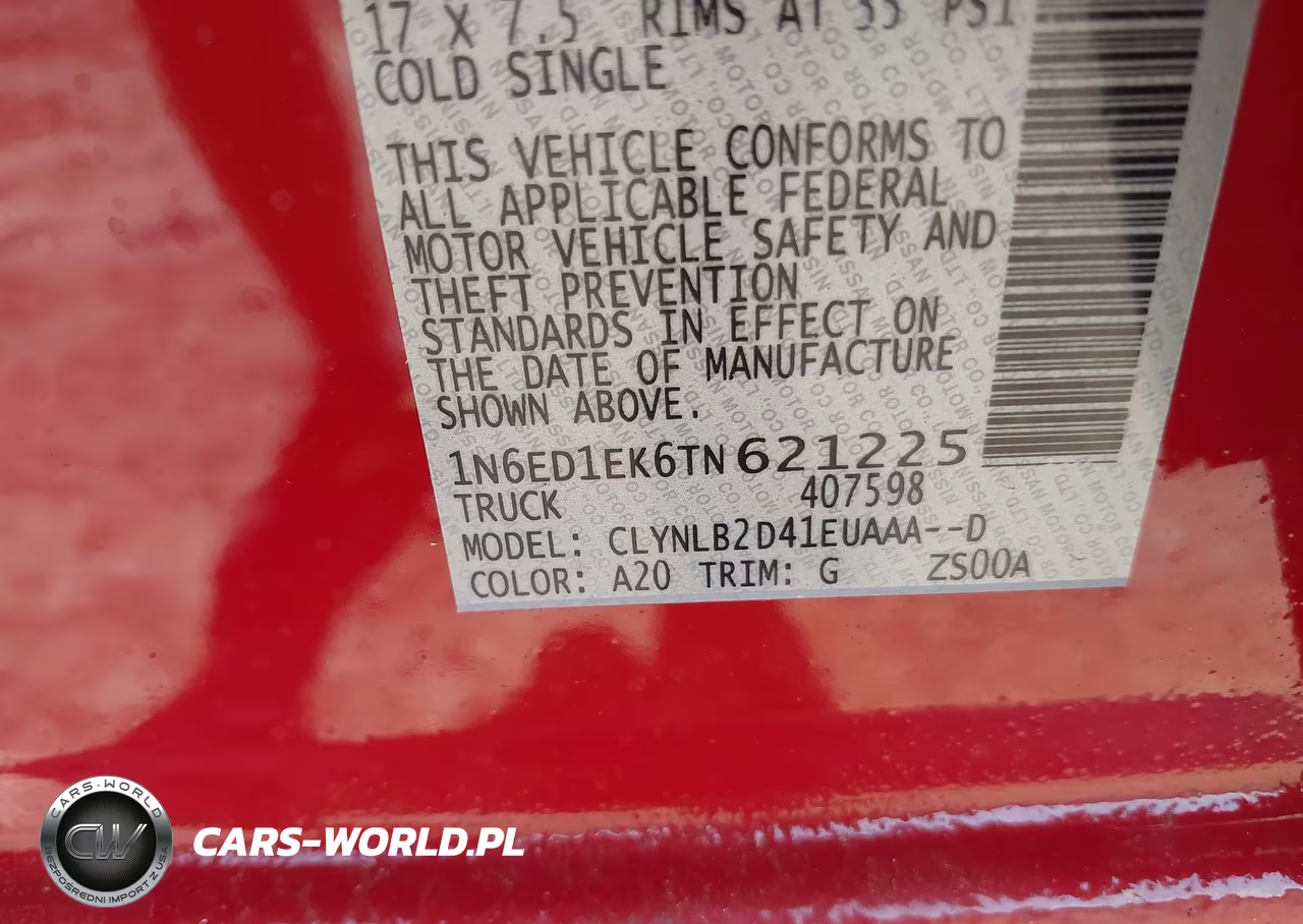 2026 Nissan Frontier Sv 4X4 VIN:1N6ED1EK6TN621225 - 9