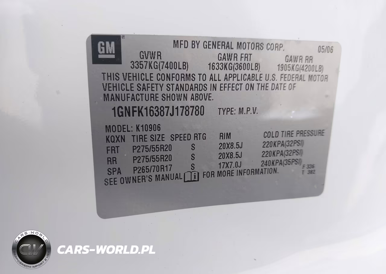 2007 Chevrolet Suburban Ltz VIN:1GNFK16387J178780 - 9