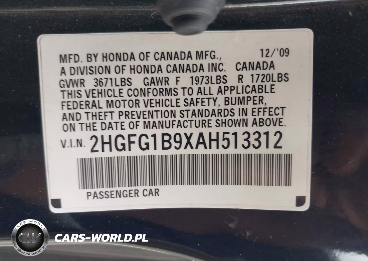 2010 Honda Civic Ex-L VIN:2HGFG1B9XAH513312 - 9