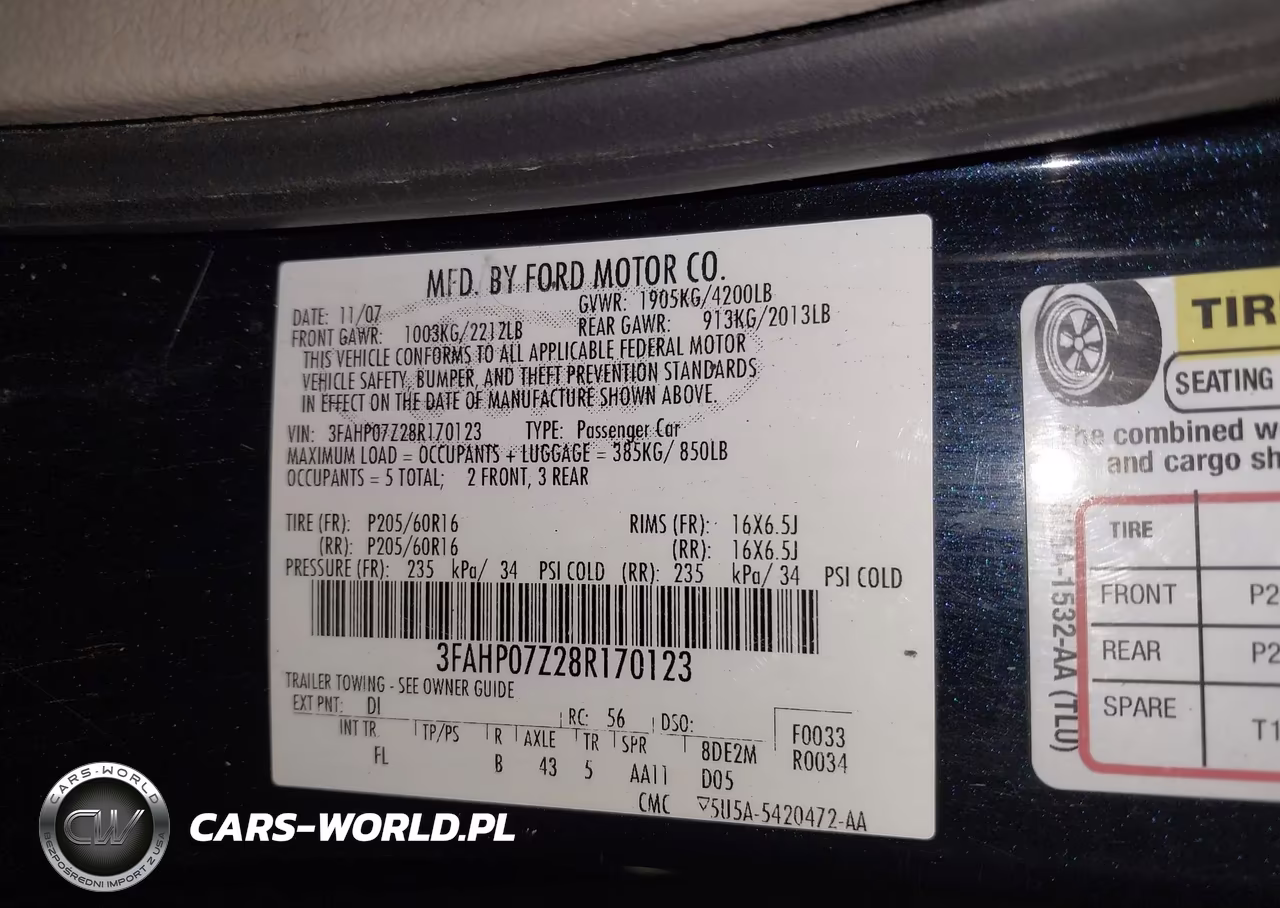 2008 Ford Fusion Se VIN:3FAHP07Z28R170123 - 9