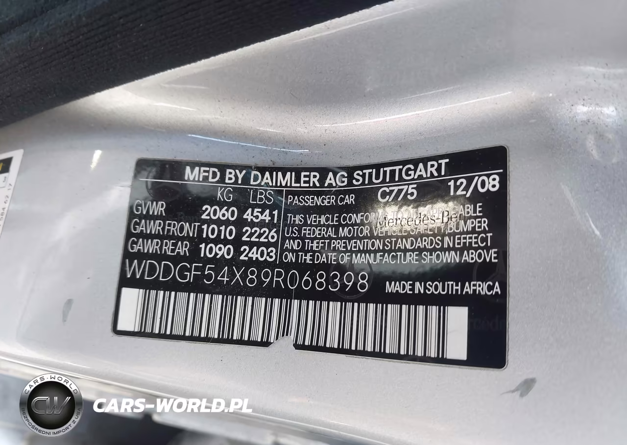 2009 Mercedes-Benz C 300 Luxury-Sport VIN:WDDGF54X89R068398 - 9