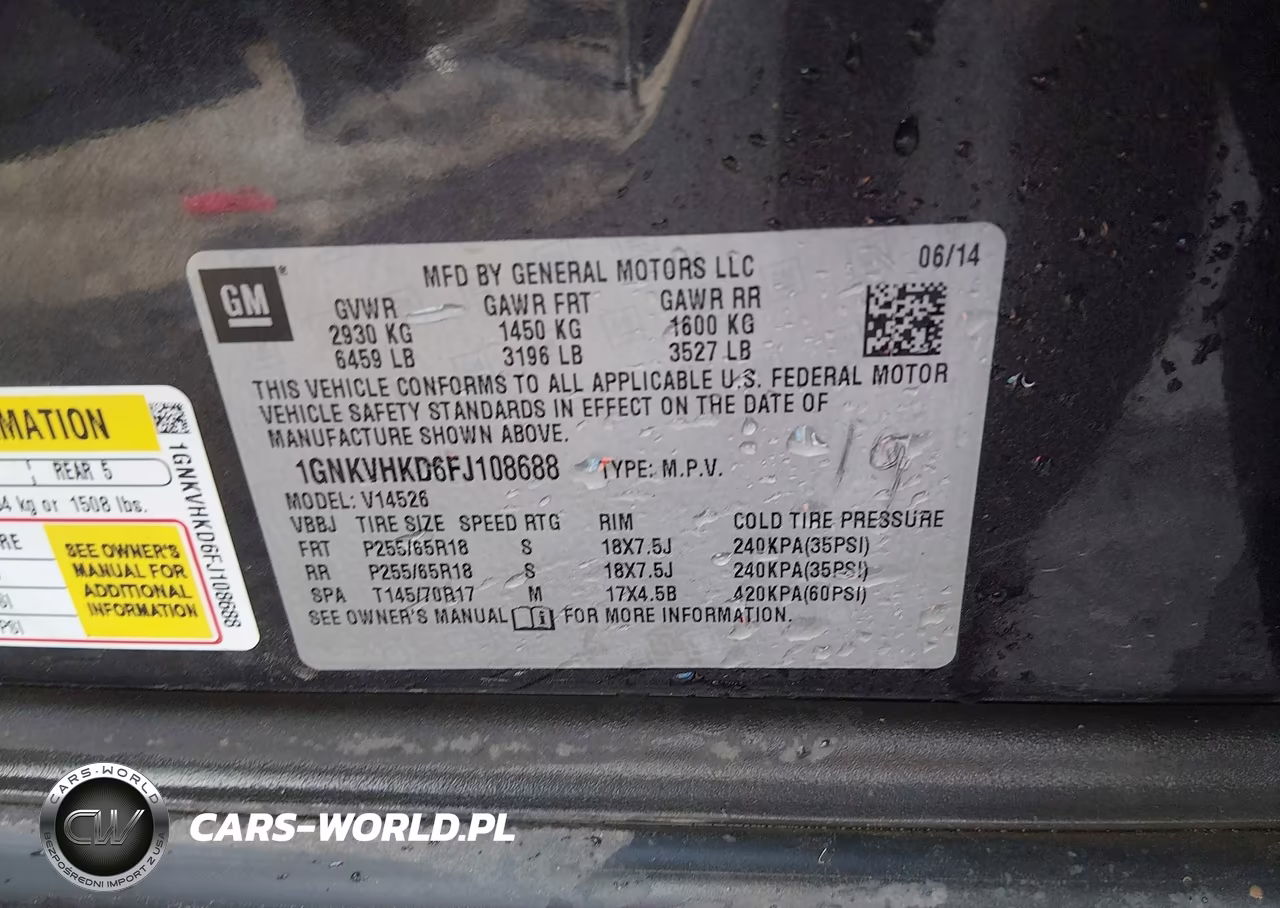 2015 Chevrolet Traverse Lt VIN:1GNKVHKD6FJ108688 - 9