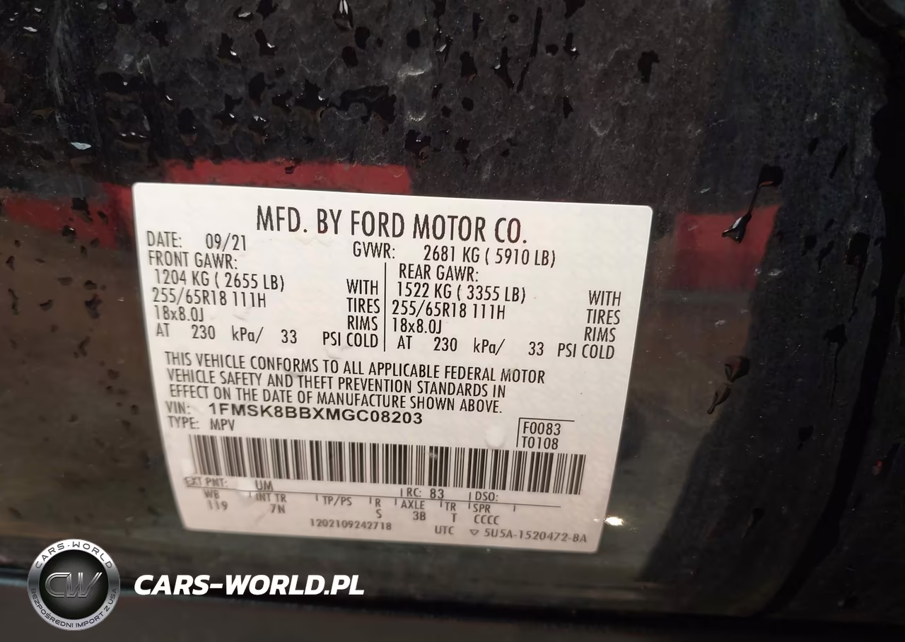 2021 Ford Explorer VIN:1FMSK8BBXMGC08203 - 9