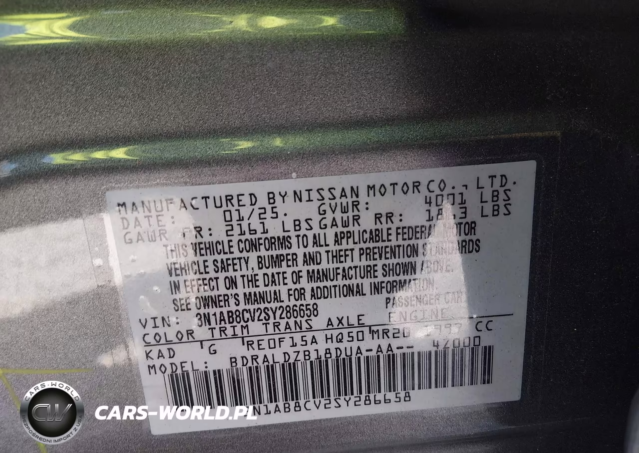 2025 Nissan Sentra Sv VIN:3N1AB8CV2SY286658 - 9
