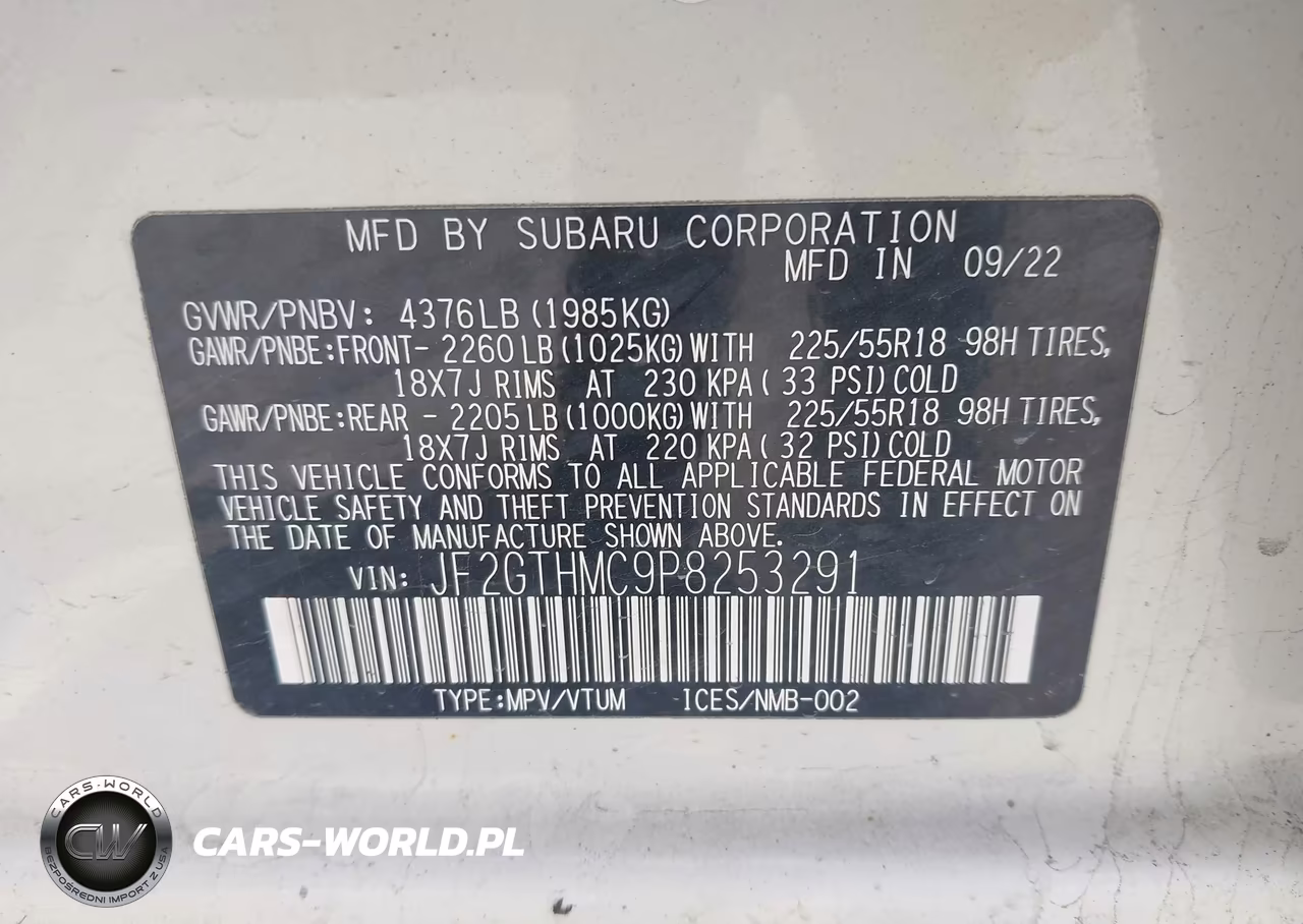 2023 Subaru Crosstrek Limited VIN:JF2GTHMC9P8253291 - 9