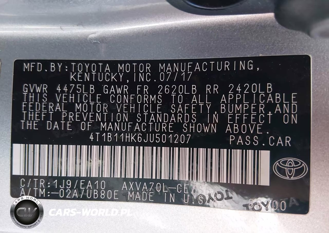 2018 Toyota Camry Se VIN:4T1B11HK6JU501207 - 9