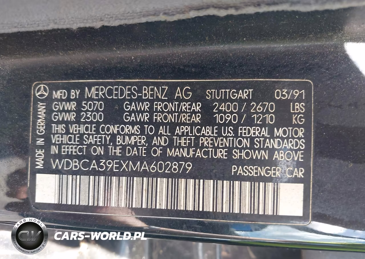 1991 Mercedes-Benz 560 Sel VIN:WDBCA39EXMA602879 - 9