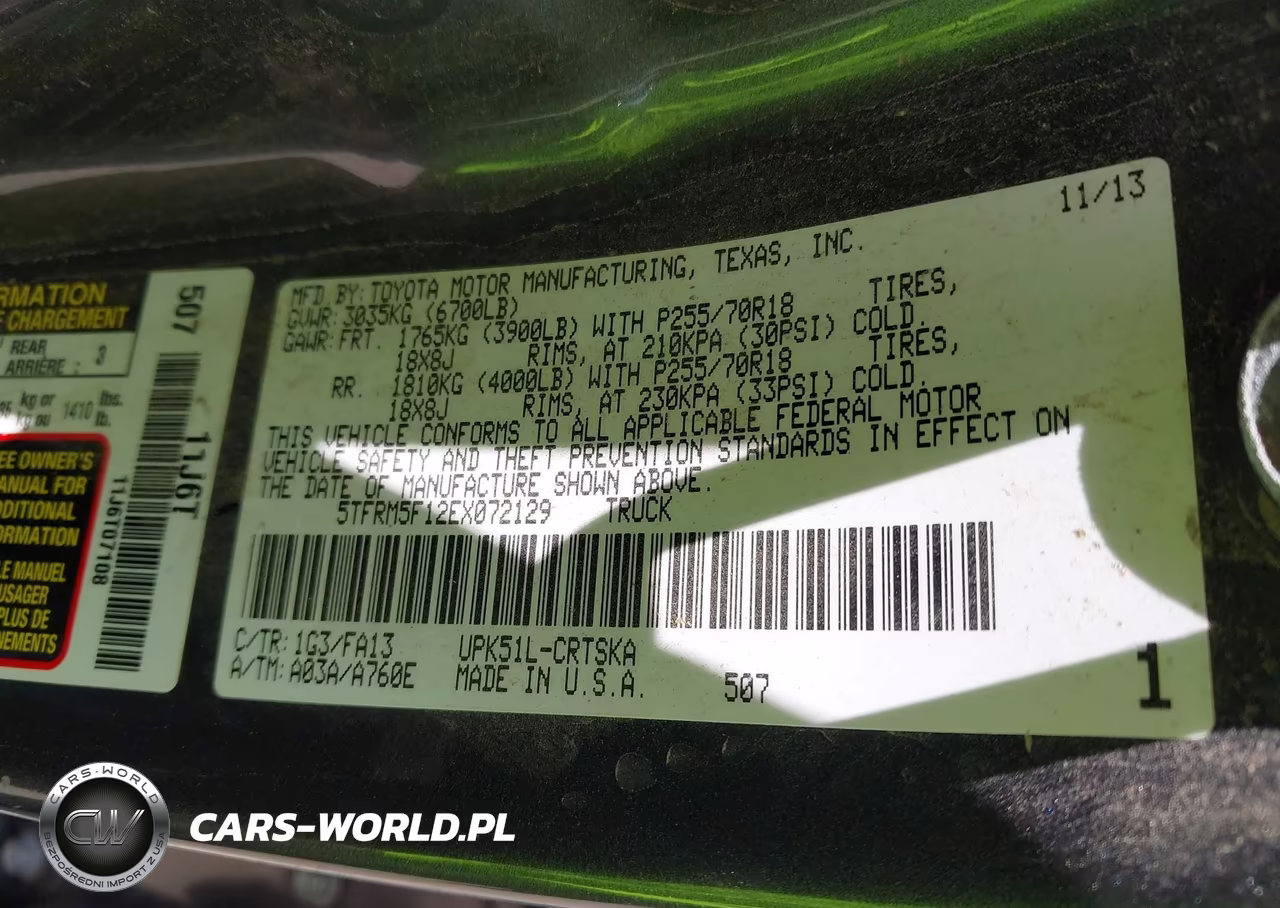 2014 Toyota Tundra Sr 4.6L V8 VIN:5TFRM5F12EX072129 - 9