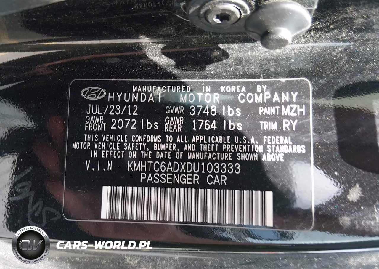 2013 Hyundai Veloster Base W-Black VIN:KMHTC6ADXDU103333 - 9