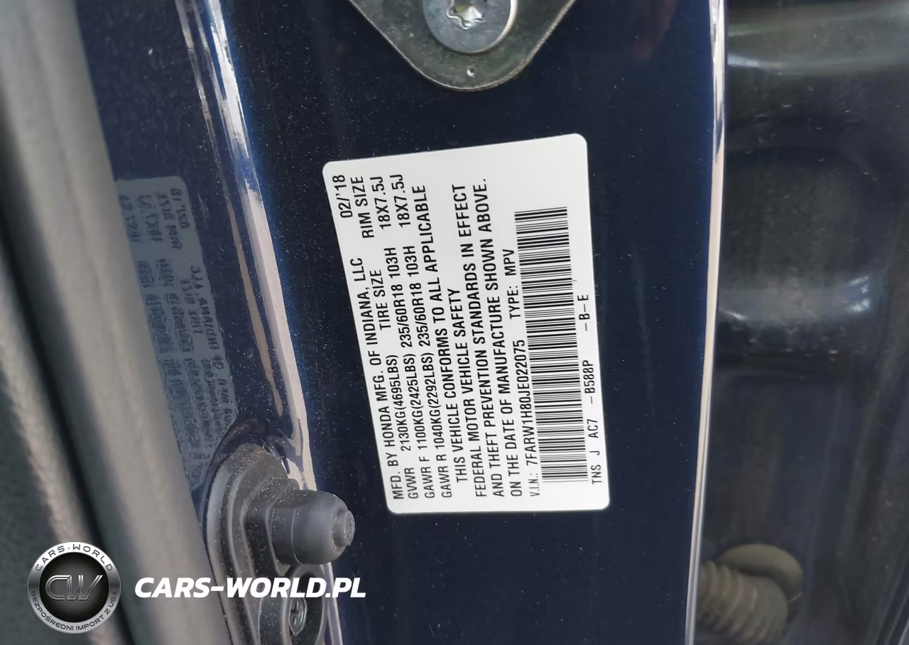 2018 Honda Cr-V Ex-L-Ex-L Navi VIN:7FARW1H80JE022075 - 9