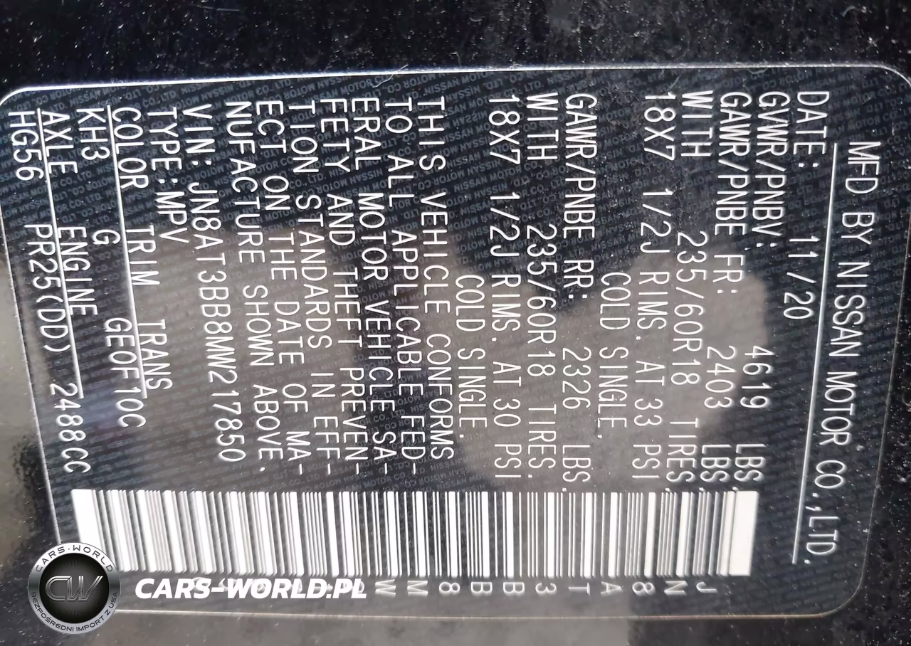 2021 Nissan Rogue Sv Intelligent Awd VIN:JN8AT3BB8MW217850 - 9