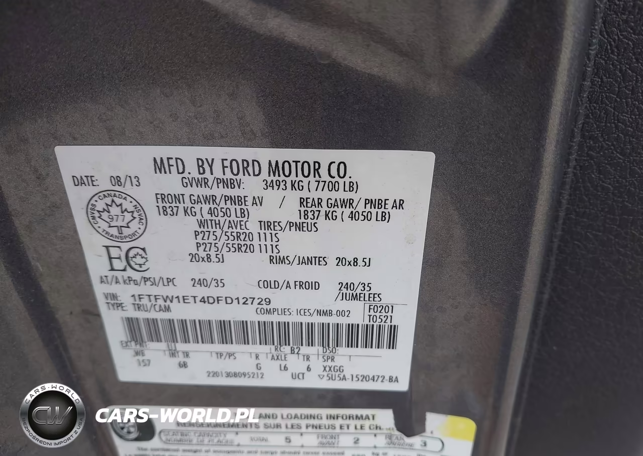2013 Ford F-150 Fx4 VIN:1FTFW1ET4DFD12729 - 9