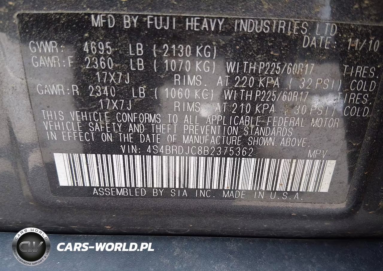 2011 Subaru Outback 3.6R Limited VIN:4S4BRDJC8B2375362 - 9