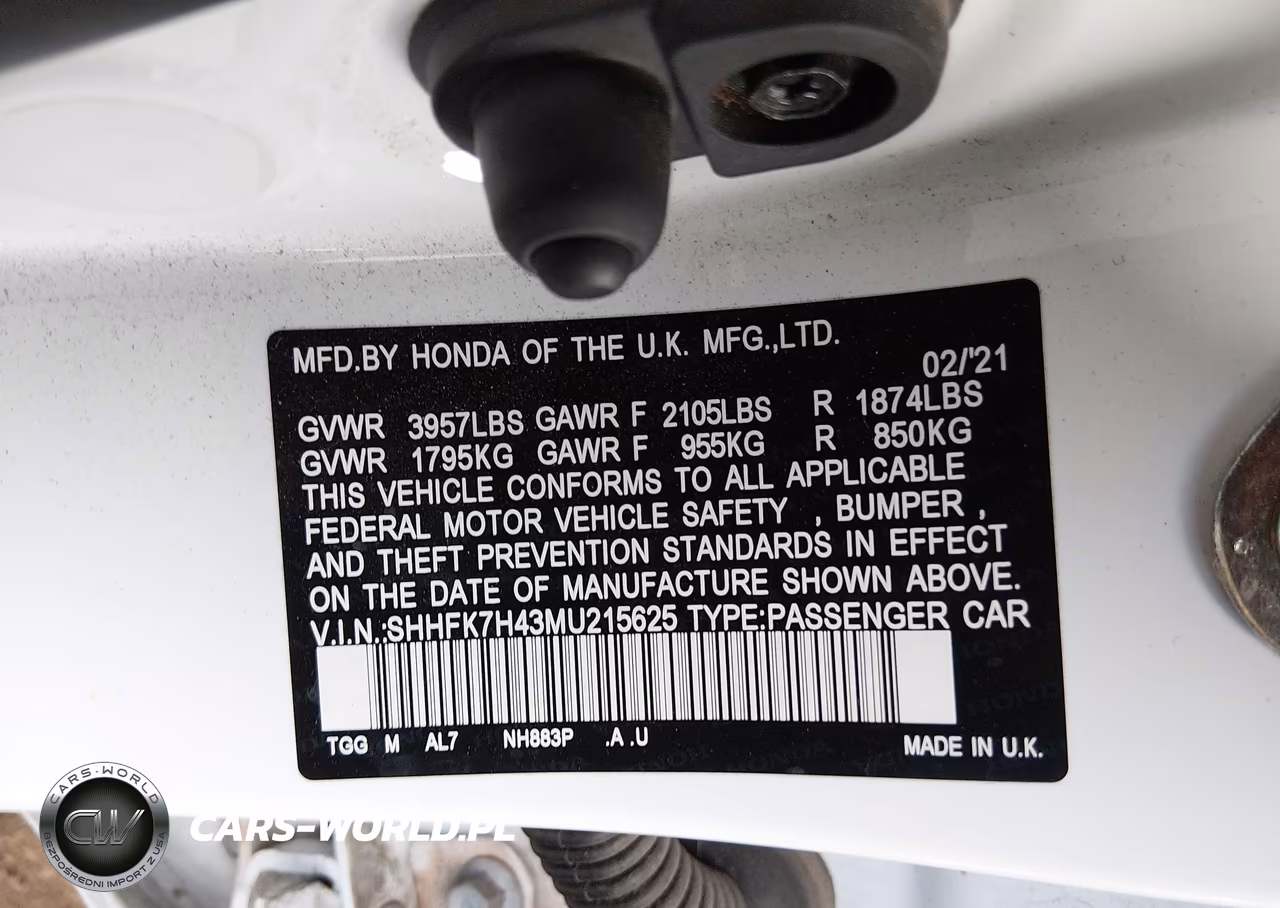 2021 Honda Civic Sport VIN:SHHFK7H43MU215625 - 9