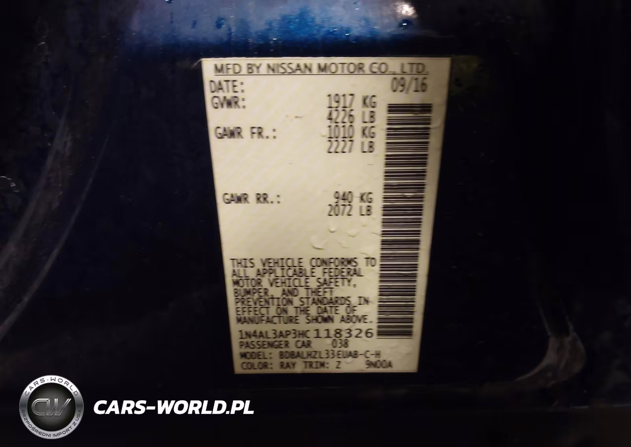 2017 Nissan Altima 2.5 Sr VIN:1N4AL3AP3HC118326 - 9