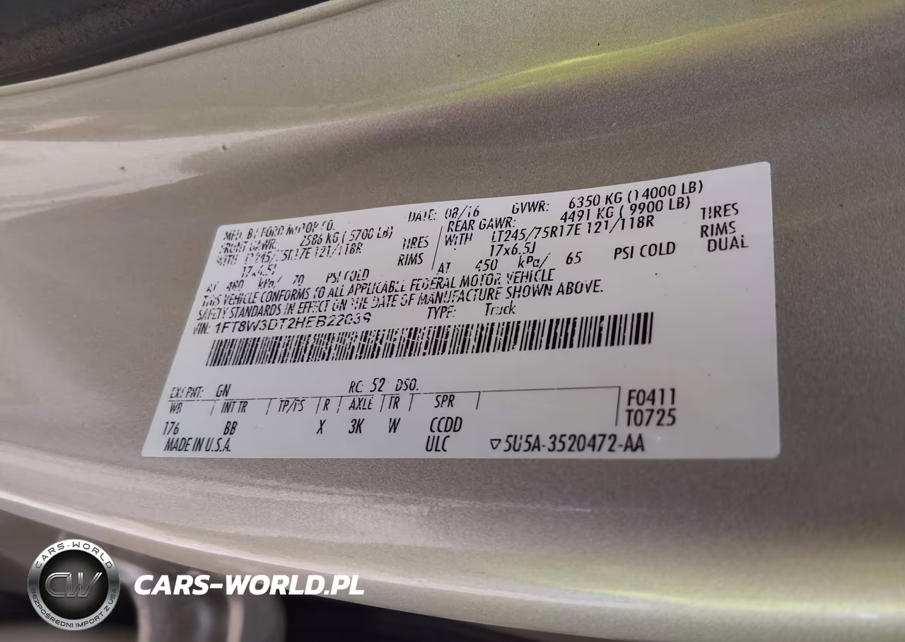 2017 Ford F-350 Platinum VIN:1FT8W3DT2HEB22039 - 8