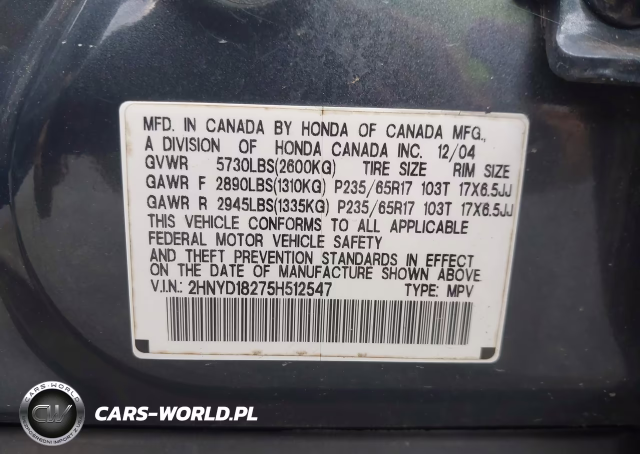 2005 Acura Mdx VIN:2HNYD18275H512547 - 9