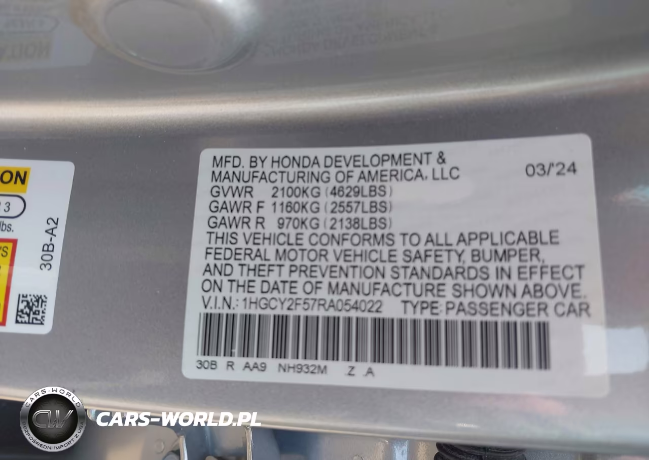 2024 Honda Accord Hybrid Sport VIN:1HGCY2F57RA054022 - 9
