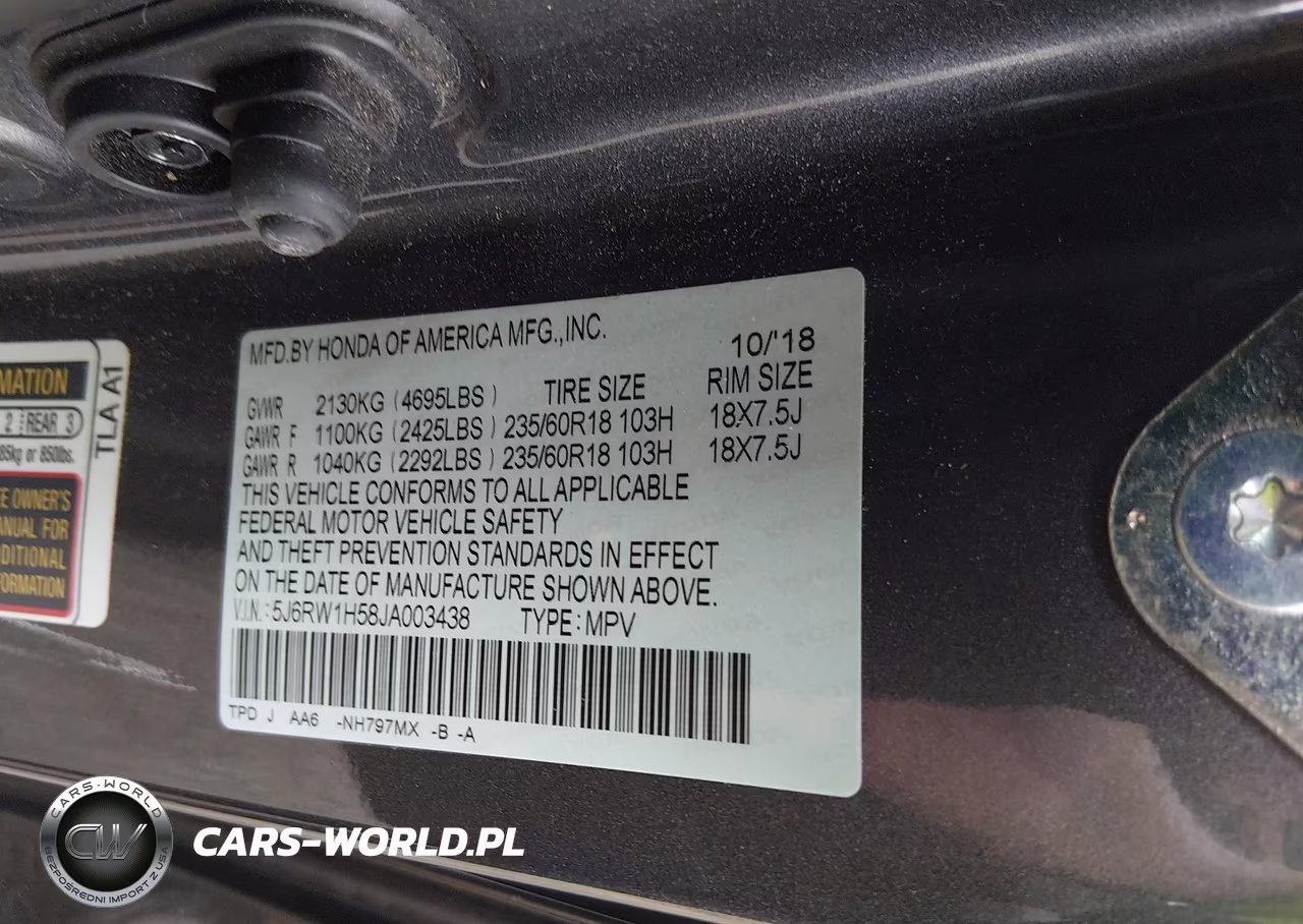 2018 Honda Cr-V Ex VIN:5J6RW1H58JA003438 - 9