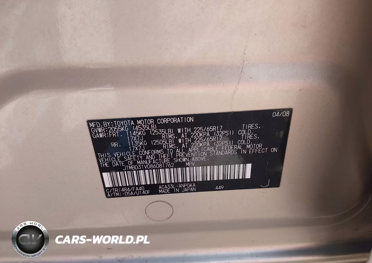 2008 Toyota Rav4 Limited VIN:JTMBD31V086081762 - 9