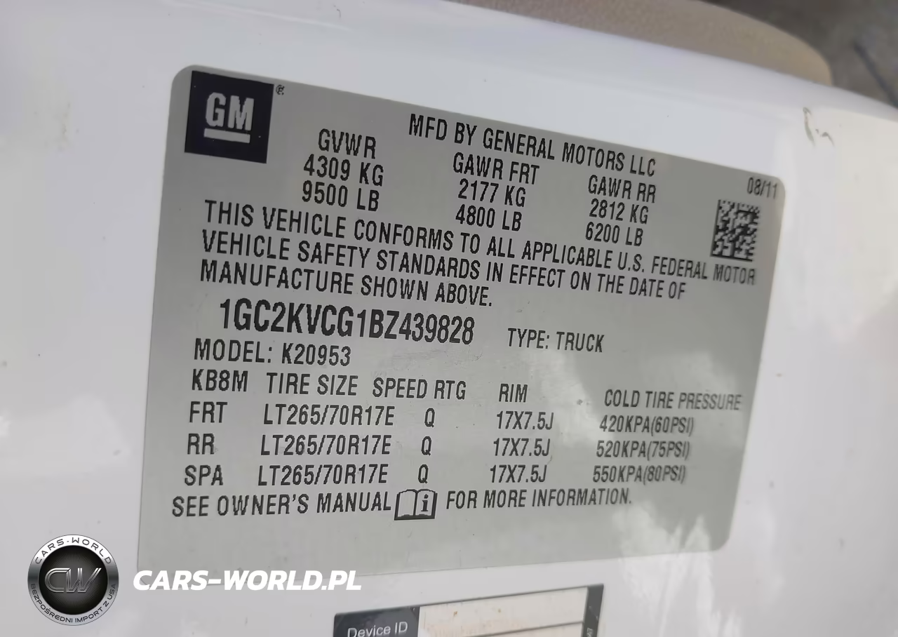 2011 Chevrolet Silverado 2500Hd Work Truck VIN:1GC2KVCG1BZ439828 - 9