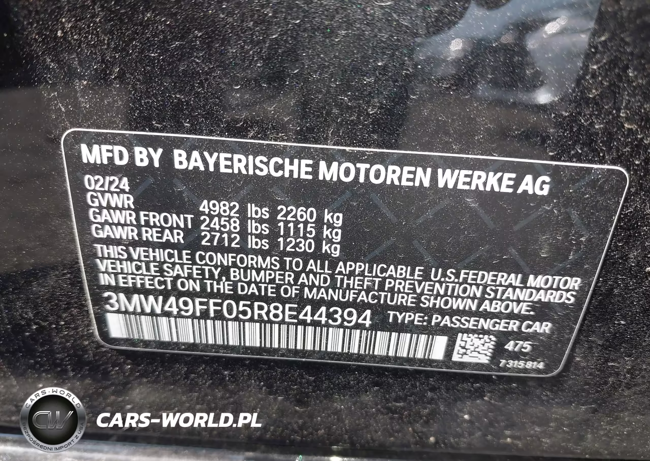 2024 BMW M340I M340I xDrive VIN:3MW49FF05R8E44394 - 9