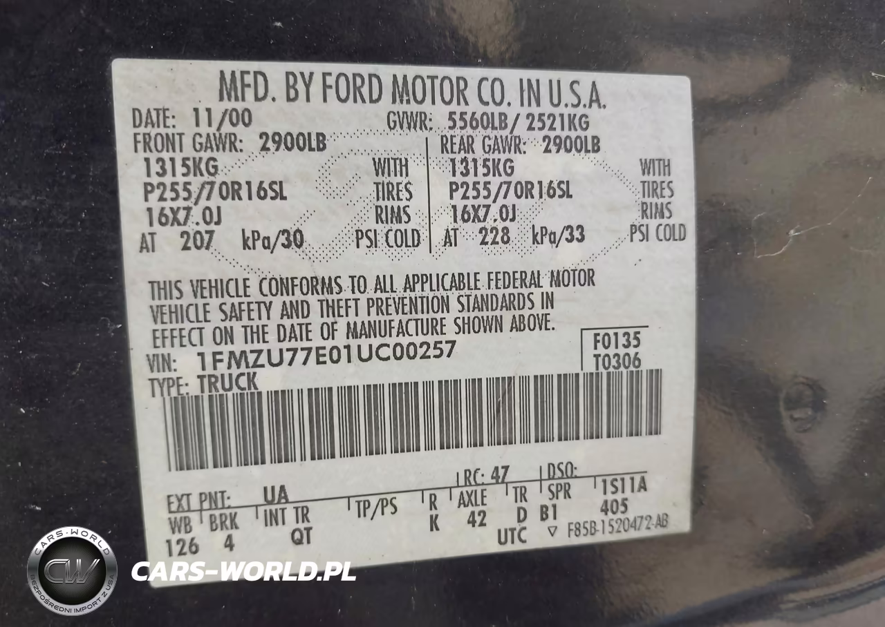 2001 Ford Explorer Sport Trac VIN:1FMZU77E01UC00257 - 9