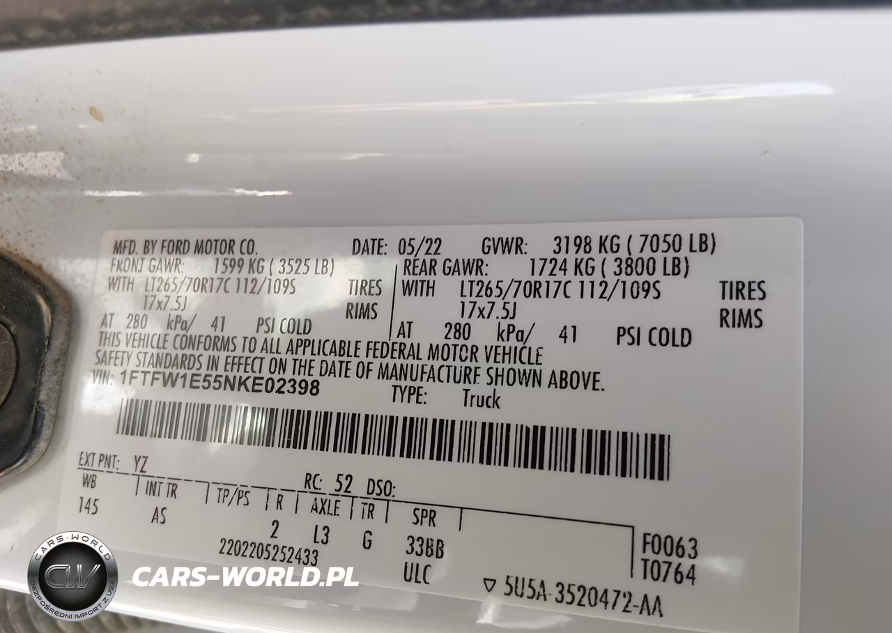 2022 Ford F-150 Xl VIN:1FTFW1E55NKE02398 - 9