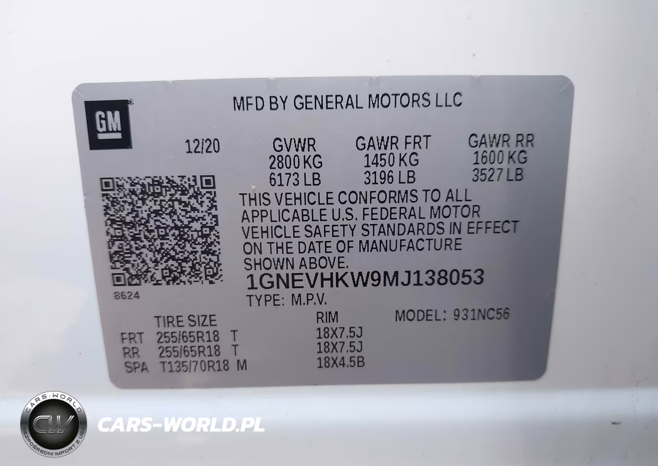 2021 Chevrolet Traverse Awd Lt Leather VIN:1GNEVHKW9MJ138053 - 9