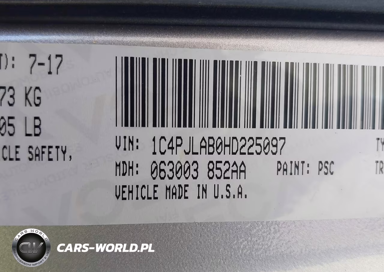 2017 Jeep Cherokee Sport VIN:1C4PJLAB0HD225097 - 9