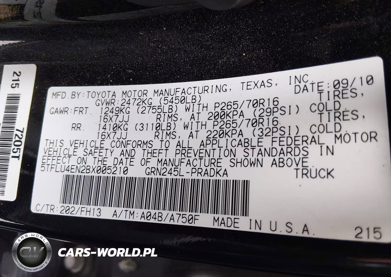 2011 Toyota Tacoma Base V6 VIN:5TFLU4EN2BX005210 - 9