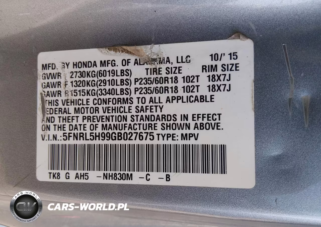 2016 Honda Odyssey Touring-Touring Elite VIN:5FNRL5H99GB027675 - 9