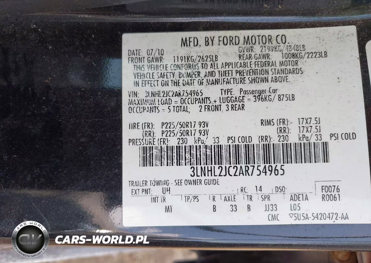 2010 Lincoln Mkz VIN:3LNHL2JC2AR754965 - 9