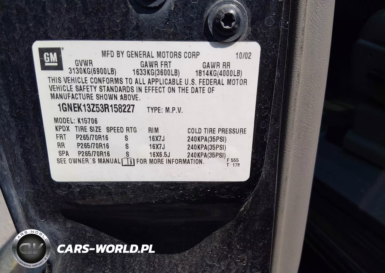 2003 Chevrolet Tahoe Lt VIN:1GNEK13Z53R158227 - 9