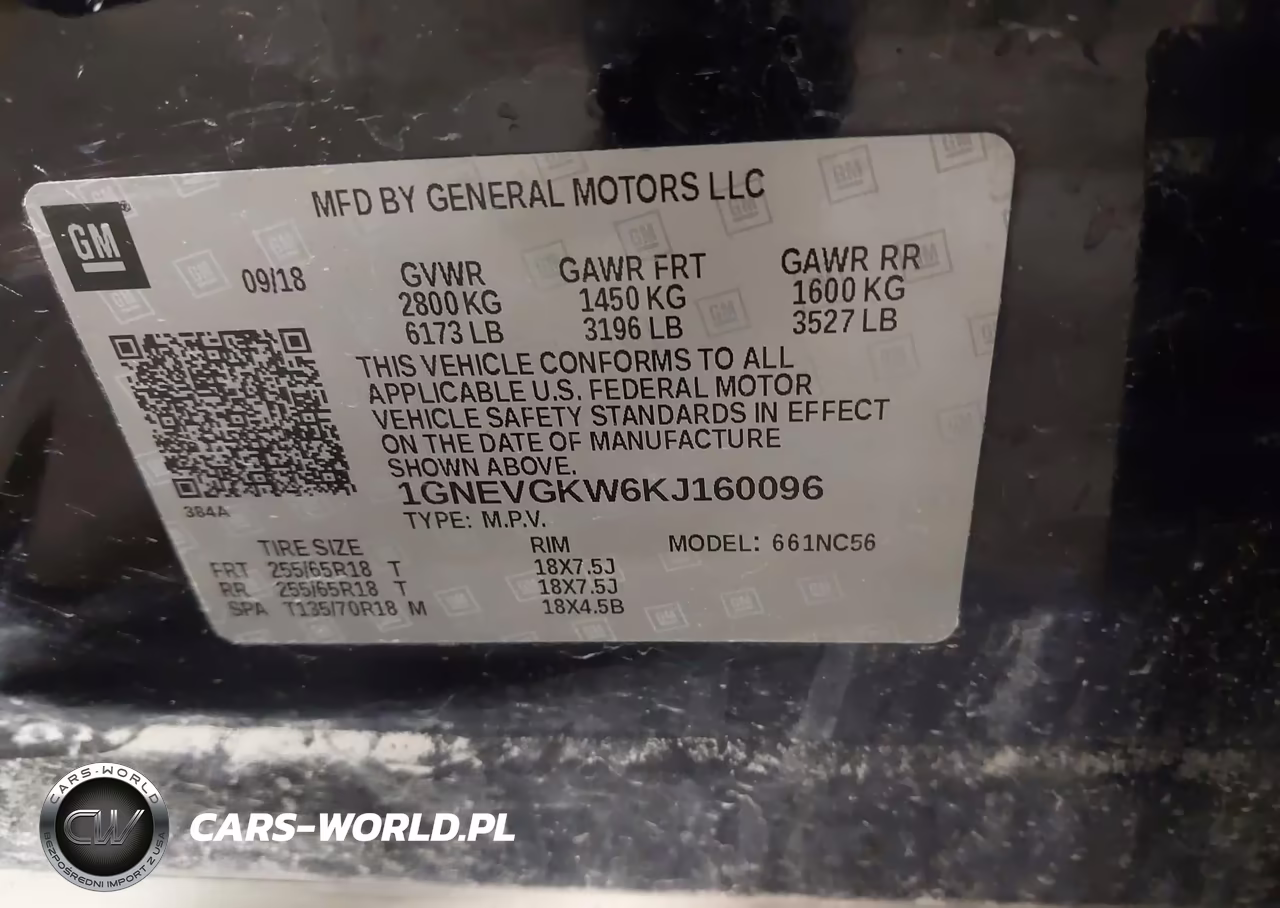 2019 Chevrolet Traverse 1Lt VIN:1GNEVGKW6KJ160096 - 9