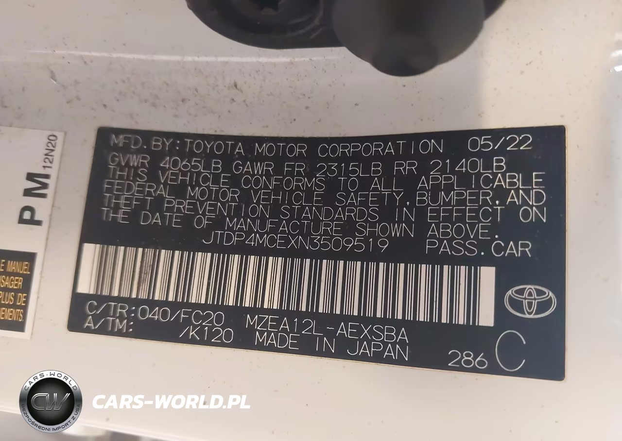 2022 Toyota Corolla Se VIN:JTDP4MCEXN3509519 - 9