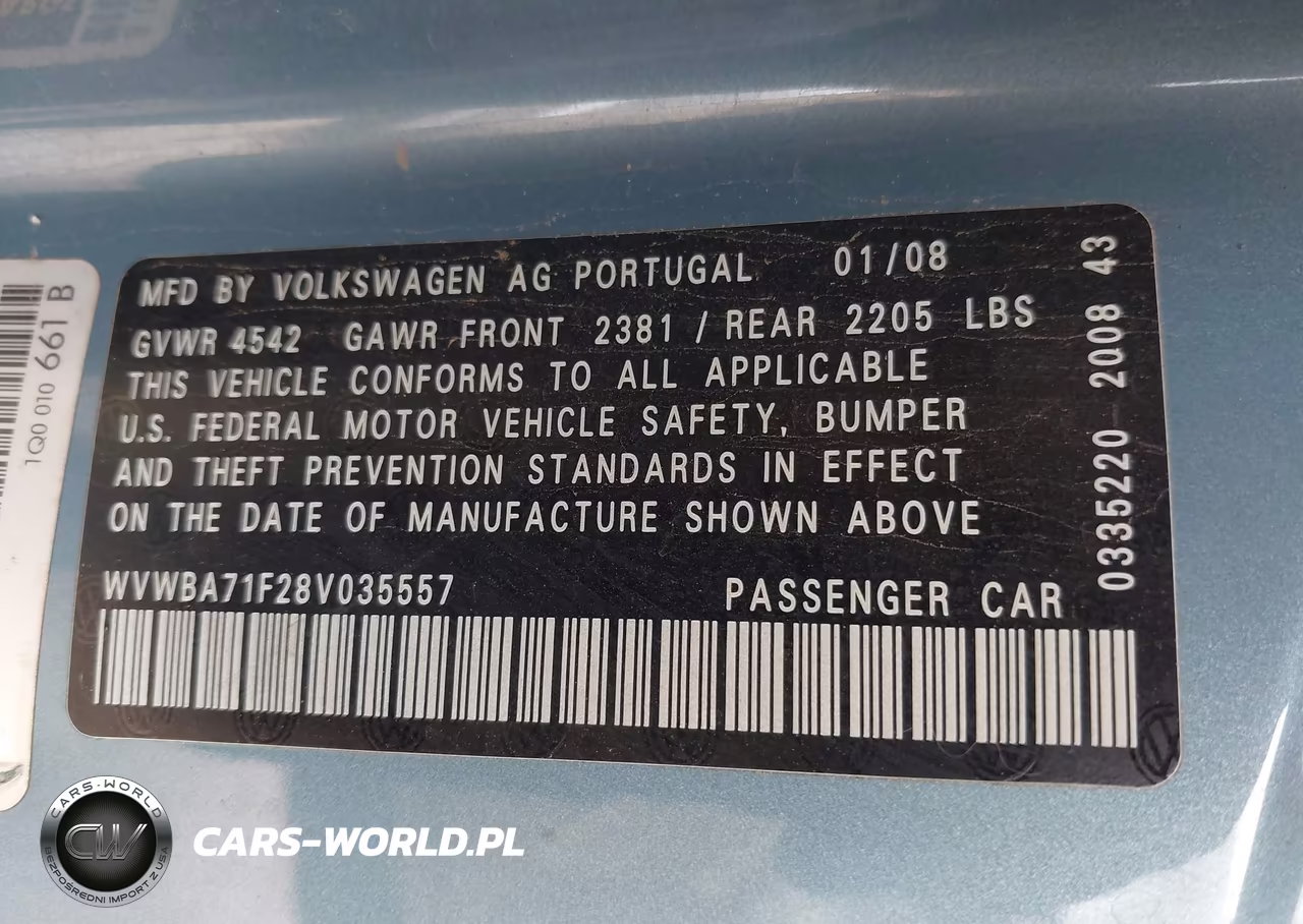 2008 Volkswagen Eos Komfort VIN:WVWBA71F28V035557 - 9