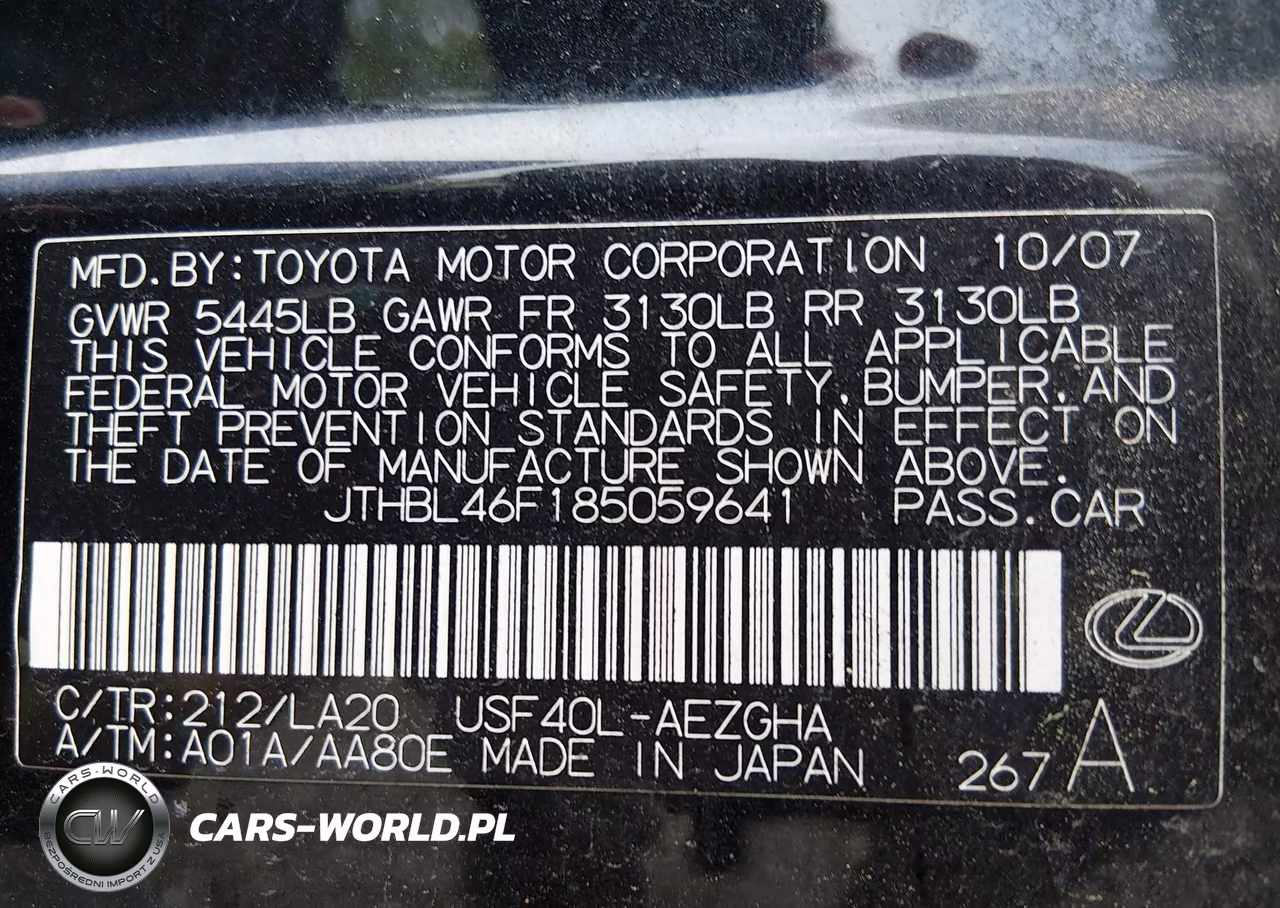2008 Lexus Ls 460 VIN:JTHBL46F185059641 - 9