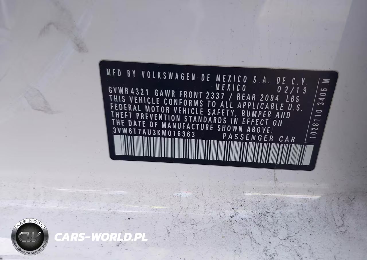 2019 Volkswagen Golf Gti 2.0T Autobahn-2.0T Rabbit Edition-2.0T S-2.0T Se VIN:3VW6T7AU3KM016363 - 9
