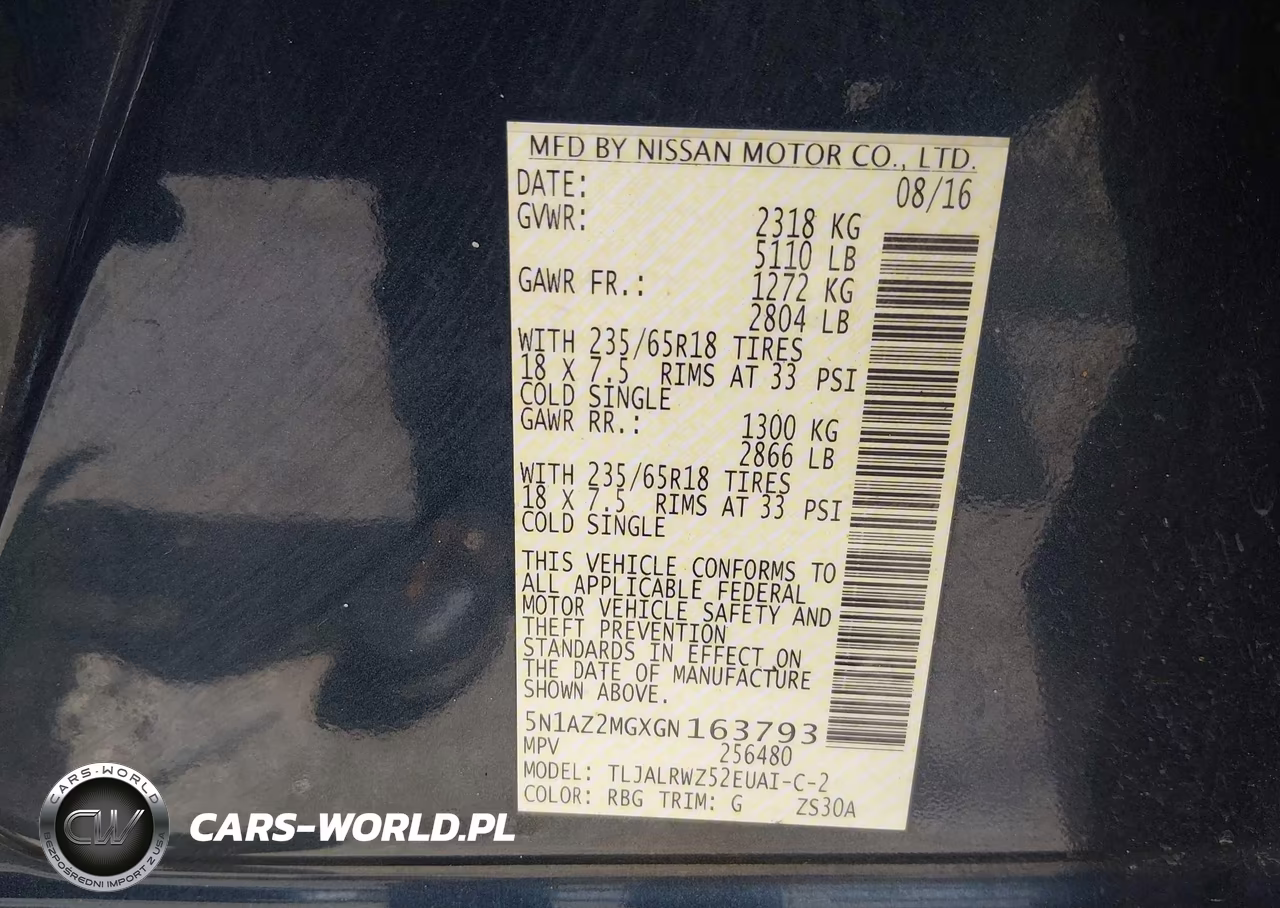 2016 Nissan Murano Sl VIN:5N1AZ2MGXGN163793 - 9