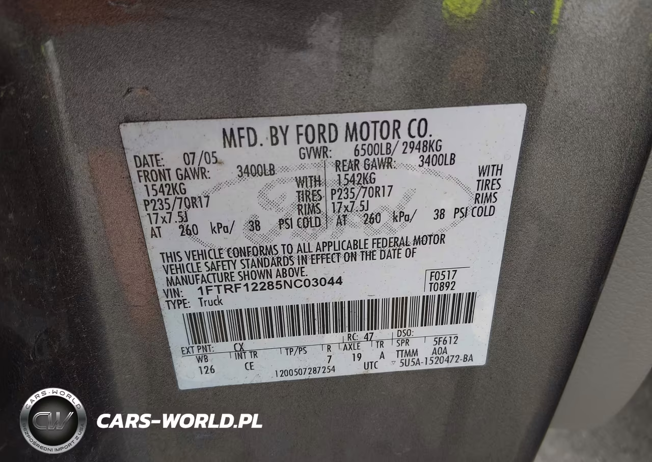 2005 Ford F-150 Stx-Xl-Xlt VIN:1FTRF12285NC03044 - 9