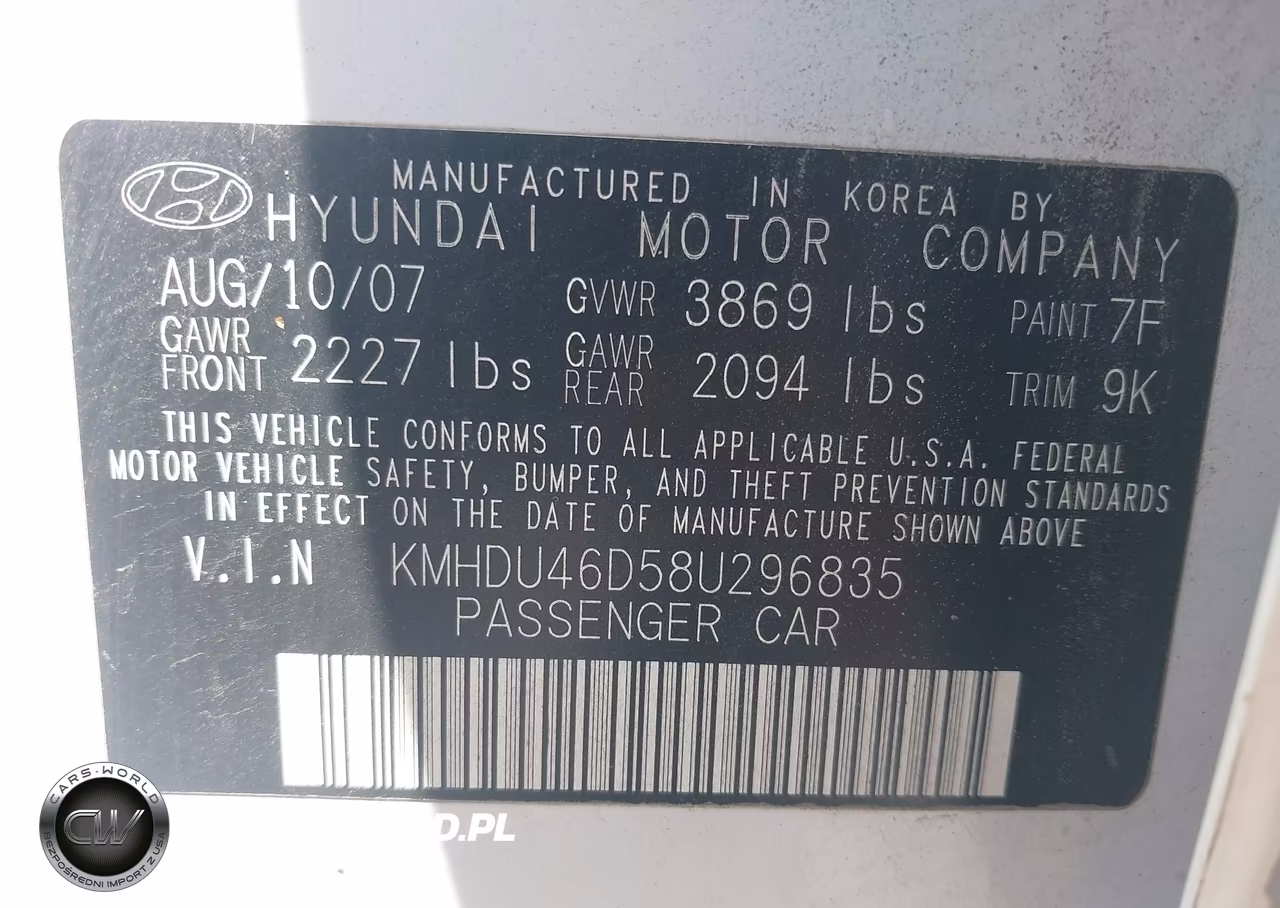 2008 Hyundai Elantra Gls-Se VIN:KMHDU46D58U296835 - 9