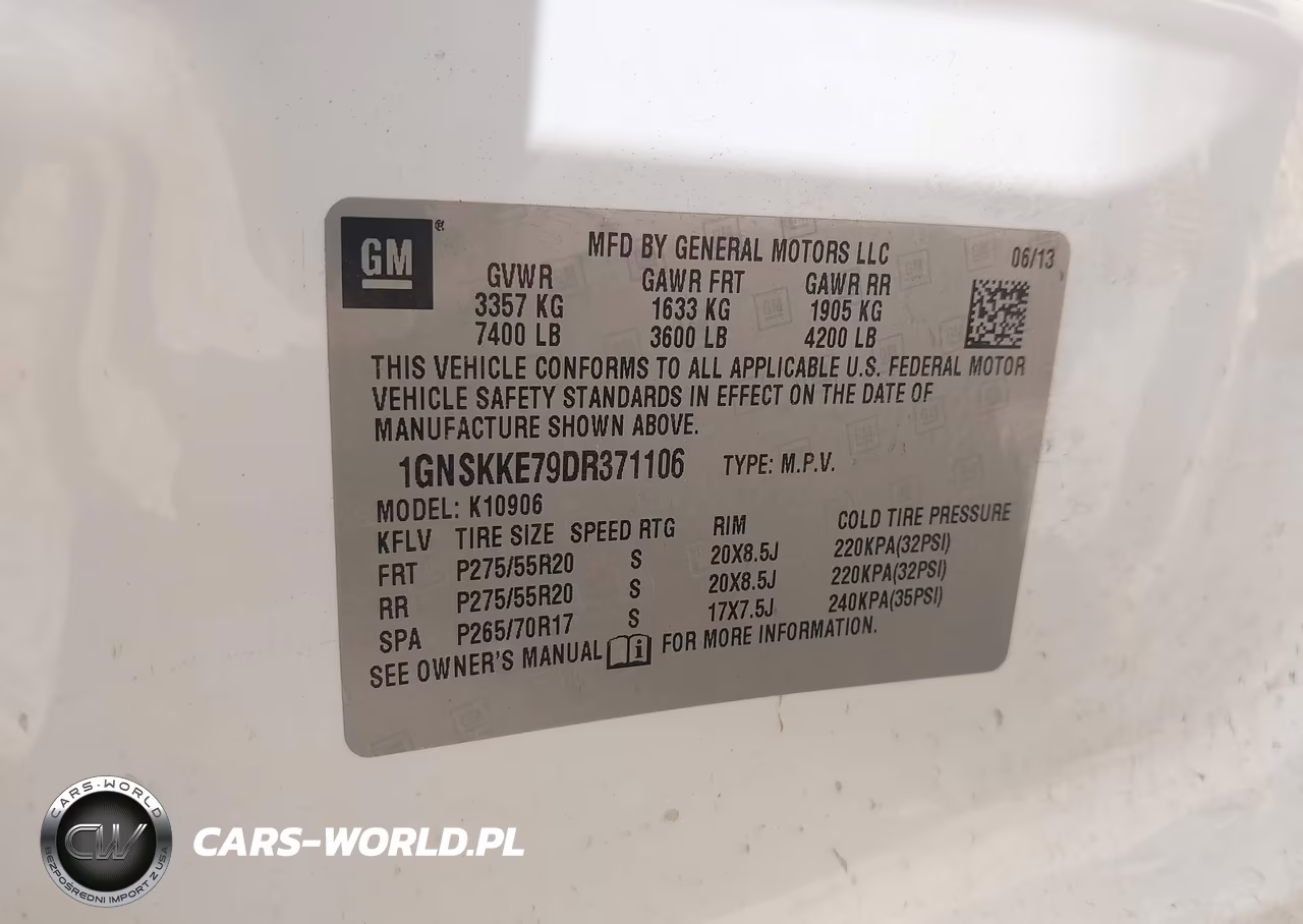 2013 Chevrolet Suburban Ltz VIN:1GNSKKE79DR371106 - 9